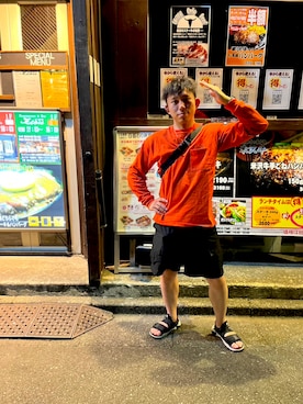 「CAMP7（キャンプセブン）のアイテム」を使った、Takuya Ioriさん（メンズ・166cm）の夏コーディネート