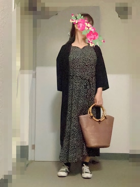 「小花柄ワンピース」｜あっき✲さん（レディース・154cm）の春コーディネート