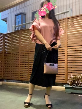 「黒×ピンク」｜「アイテム（その他）」を使った、あっき✲さん（レディース・154cm）の夏コーディネート