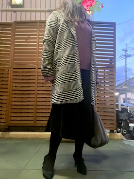 「GRL（グレイル）のアイテム（チェスターコート）」を使った、あっき✲さん（レディース・154cm）の冬コーディネート