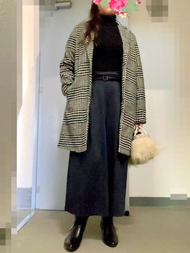「GRL（グレイル）のアイテム（チェスターコート）」を使った、あっき✲さん（レディース・154cm）の冬コーディネート