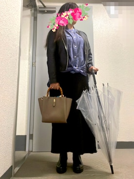 「GRL（グレイル）のアイテム（ライダースジャケット）」を使った、あっき✲さん（レディース・154cm）の春コーディネート