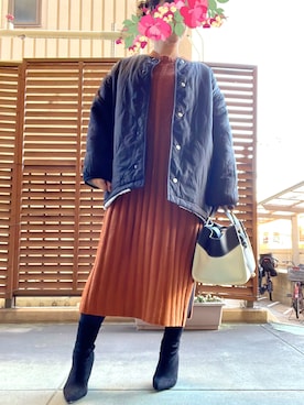 「GRL（グレイル）のアイテム（ブルゾン）」を使った、あっき✲さん（レディース・154cm）の冬コーディネート