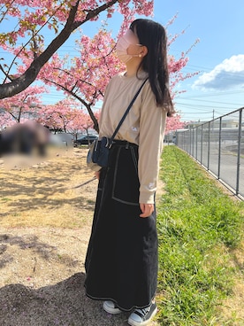 「RETRO GIRL（レトロガール）のアイテム（スウェット）」を使った、meme⁂さん（レディース・162cm）の春コーディネート