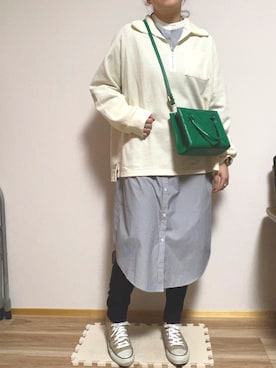 「UNIQLO（ユニクロ）のウルトラストレッチジーンズ（デニムパンツ）」を使った、meme⁂さん（レディース・162cm）の冬コーディネート