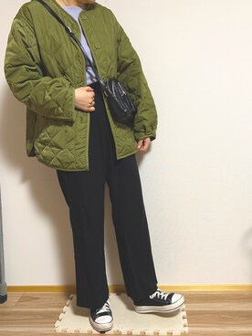 「w closet（ダブルクローゼット）のアイテム（その他アウター）」を使った、meme⁂さん（レディース・162cm）の春コーディネート