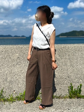 「chocomee（チョコミー）のアイテム（トップス）」を使った、meme⁂さん（レディース・162cm）の夏コーディネート