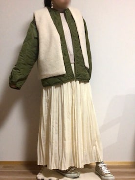 「w closet（ダブルクローゼット）のアイテム（その他アウター）」を使った、meme⁂さん（レディース・162cm）の冬コーディネート