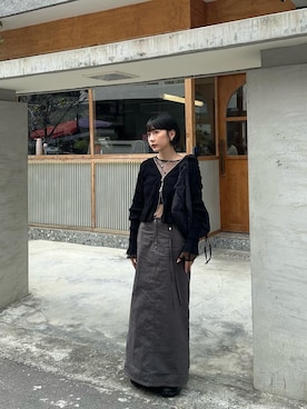 「brodnyd のアイテム（スカート、グレー系）」を使った、Joyyyy🧃さん（レディース・160cm）の夏コーディネート