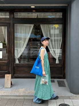 「Ray BEAMS（レイビームス）のアイテム（キャップ、ブルー系）」を使った、Joyyyy🧃さん（レディース・160cm）の夏コーディネート