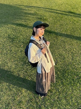 「mini mattersのアイテム（シャツ/ブラウス、シルバー系）」を使った、Joyyyy🧃さん（レディース・160cm）の夏コーディネート