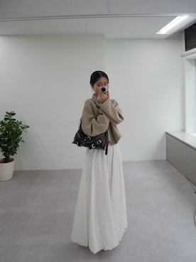 「タンクトップ」｜「アイテム（その他アウター）」を使った、おみくさん（レディース・163cm）の夏コーディネート