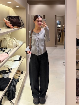 「mystic（ミスティック）のアイテム（デニムパンツ）」を使った、おみくさん（レディース・163cm）の秋コーディネート