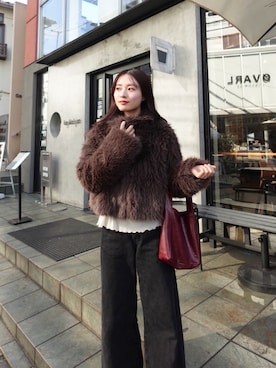 「アイテム（その他アウター）」を使った、おみくさん（レディース・163cm・20代）の冬コーディネート