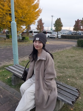 「レディースファッション」｜「アイテム（スラックス）」を使った、おみくさん（レディース・163cm）の秋コーディネート