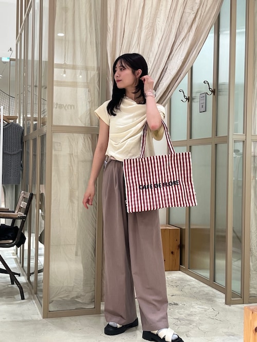 セール】ピンストライプタックワイドパンツ（その他パンツ