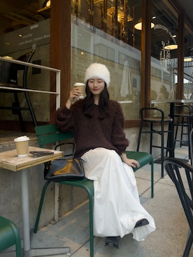 「mystic（ミスティック）のアイテム（ニット/セーター）」を使った、おみくさん（レディース・163cm）の秋コーディネート