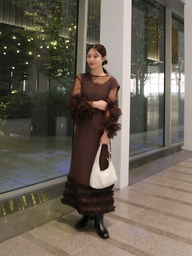 「mystic（ミスティック）のアイテム（ワンピース）」を使った、おみくさん（レディース・163cm）の秋コーディネート