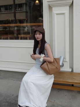 「mystic（ミスティック）のアイテム（スカート）」を使った、おみくさん（レディース・163cm）の夏コーディネート
