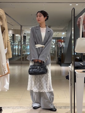 「mystic（ミスティック）のloti ベルト付きボストンバッグ（トートバッグ、ブラック系）」を使った、おみくさん（レディース・163cm）の春コーディネート