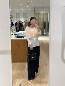 「アイテム（ベスト）」を使った、おみくさん（レディース・163cm）の夏コーディネート