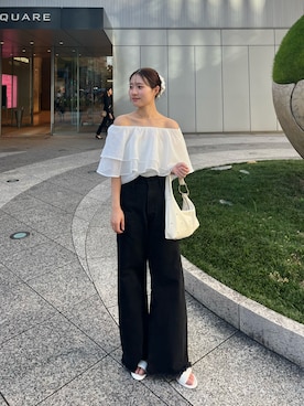 「mystic（ミスティック）のアイテム」を使った、おみくさん（骨格ウェーブ・レディース・163cm）の夏コーディネート