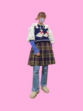 「papier（パピエ）のアイテム」を使った、およよさん（レディース・165cm）の冬コーディネート