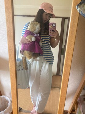 「SMELLY（スメリー）のアイテム（帽子）」を使った、Dyune(デュネ)さん（レディース・160cm）の夏コーディネート