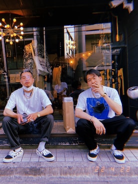 「NIRVANA（ニルヴァーナ）のアイテム」を使った、薫さん（メンズ・168cm）の春コーディネート