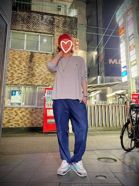 「アイテム（帽子）」を使った、らきぼさん（メンズ・179cm・30代）の春コーディネート