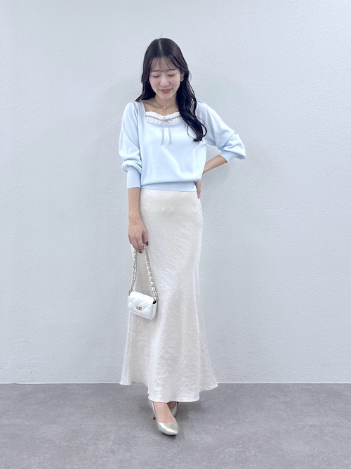 きらきらサテンロングナロースカート（スカート）｜La boutique BonBon