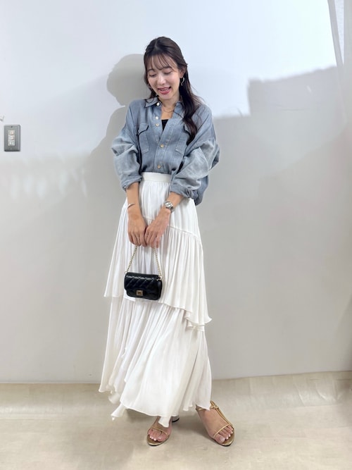 3シーズン着れる】シアーデニム金釦2WAYシャツ（シャツ/ブラウス