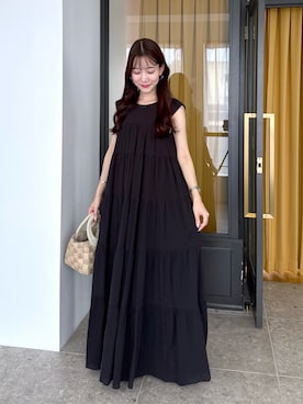 「黒ワンピ」｜miki：）さん（レディース・158cm）の夏コーディネート