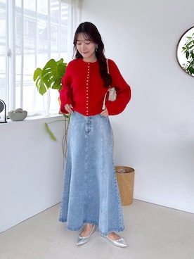 「アイテム（デニムスカート）」を使った、miki：）さん（レディース・158cm）の夏コーディネート