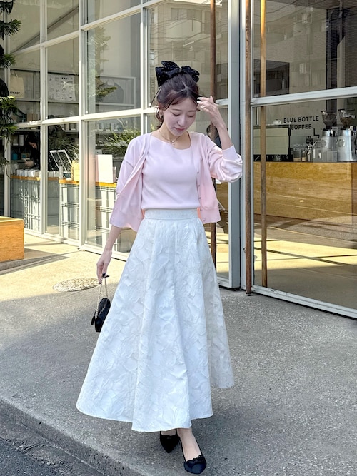 今すぐお届け！・最強着映え】お花ジャガードスカート（スカート）｜La