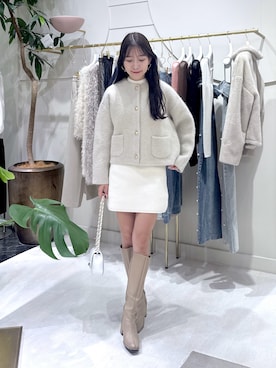 「アイテム（ノーカラージャケット）」を使った、miki：）さん（レディース・158cm）の秋コーディネート
