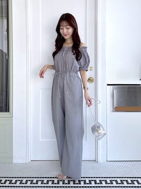 「La boutique BonBon（ラブティックボンボン）の【人気スタッフmiki監修】2WAYペチカップキャミ/ロング丈（キャミソール、ホワイト系）」を使った、miki：）さん（レディース・158cm）の春コーディネート