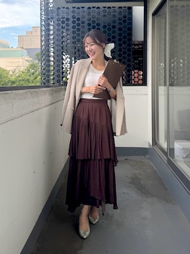 「アイテム（テーラードジャケット）」を使った、miki：）さん（レディース・158cm）の秋コーディネート