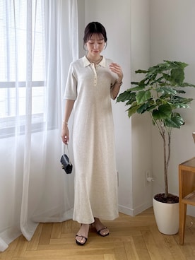 「La boutique BonBon（ラブティックボンボン）のメタルバーサンダル（サンダル、ブラック系）」を使った、miki：）さん（レディース・158cm）の春コーディネート