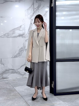 「La boutique BonBon（ラブティックボンボン）のアイテム（テーラードジャケット）」を使った、miki：）さん（レディース・157cm）の夏コーディネート