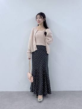 「アイテム（チューブトップ）」を使った、miki：）さん（レディース・158cm）の冬コーディネート