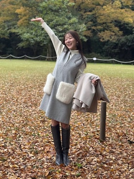 「アイテム（ジャンパースカート）」を使った、miki：）さん（レディース・158cm）の冬コーディネート
