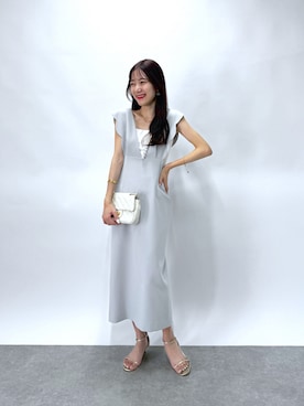 「スカラップ」｜「アイテム（ワンピース/ドレス）」を使った、miki：）さん（レディース・157cm）の夏コーディネート