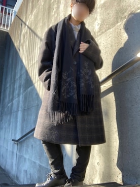 「niko and...（ニコアンド）のアイテム（チェスターコート）」を使った、monoton🖍さん（レディース・159cm）の冬コーディネート