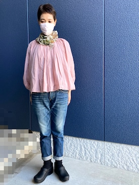 「R&D.M.Co OLDMAN’S TAILOR（オールドマンズテイラー）のアイテム（トップス）」を使った、kcocoronさん（レディース・160cm）の秋コーディネート