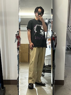 「VINTAGE（ヴィンテージ）のアイテム（ドレスシューズ）」を使った、陽さん（メンズ・163cm）の夏コーディネート