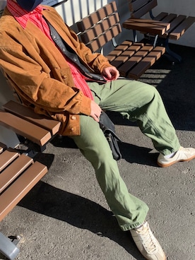 「VINTAGE（ヴィンテージ）のアイテム（ノーカラージャケット）」を使った、陽さん（メンズ・163cm）の春コーディネート