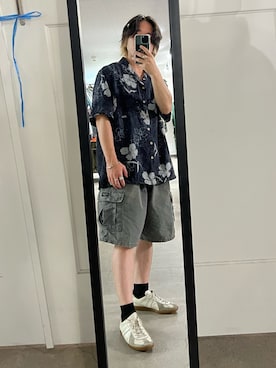 「VINTAGE（ヴィンテージ）のアイテム（スニーカー）」を使った、陽さん（メンズ・163cm）の夏コーディネート