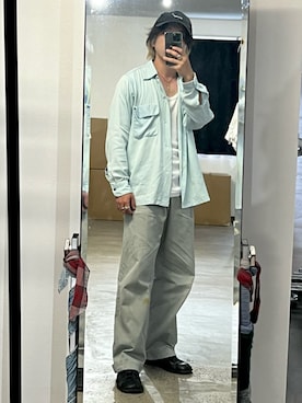 「ADER error（アーダーエラー）のアイテム（帽子）」を使った、陽さん（メンズ・163cm）の夏コーディネート