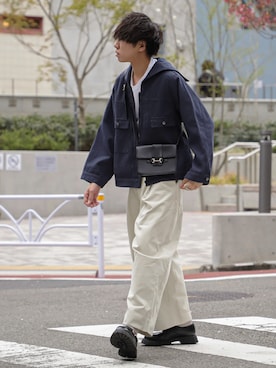 「CASPER JOHN（キャスパージョン）のアイテム（ブルゾン）」を使った、にっしーさん（メンズ・180cm）の春コーディネート